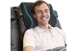 EPHEDORA Memory Foam Headrest Pillow for Recliner – B-Shaped Neck Pillow with Stabilizer Strap, Non-Slip Backing, Soft Plush Fabric - Ultimate Neck Support and Pain Relief
