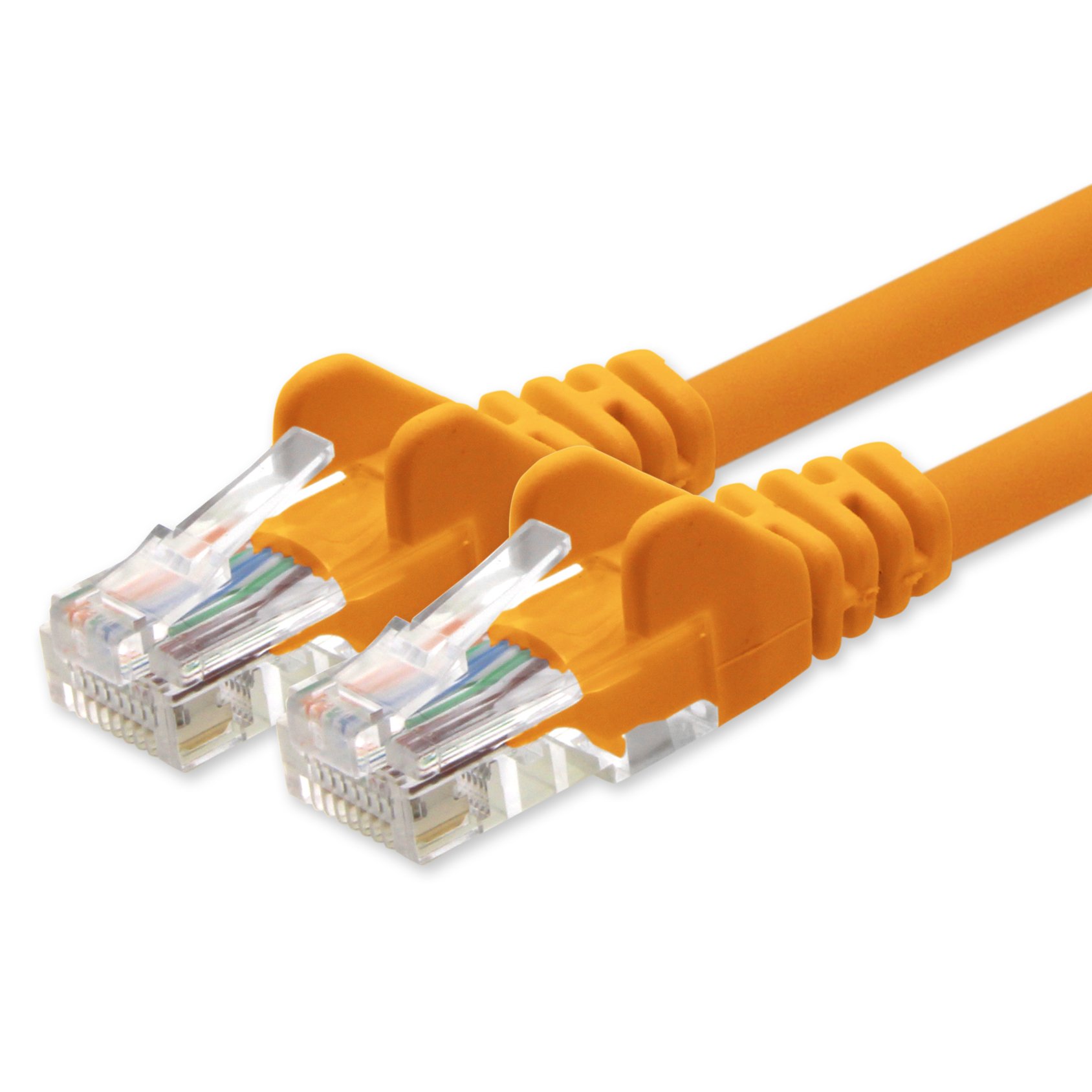 1aTTack.de Network cable CAT5e 2x RJ45 plug UTP network patch cable 50m orange