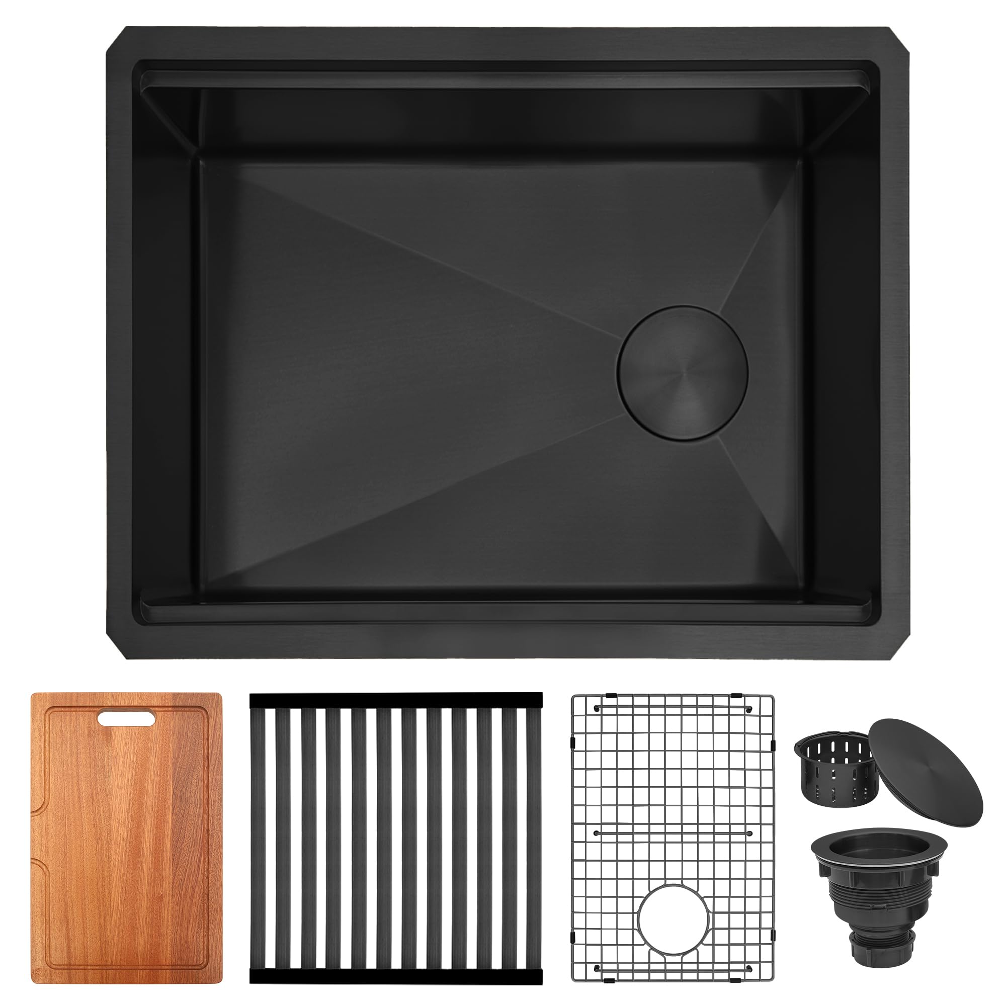 Photo 1 of **Similar item**
Lonsince Black Undermount Kitchen Sink 23 inch,16 Gauge Stainless Steel Sinks,Single Bowl Workstation Sink,Modern Kitchen Sink Offset Drain (23" X 18")