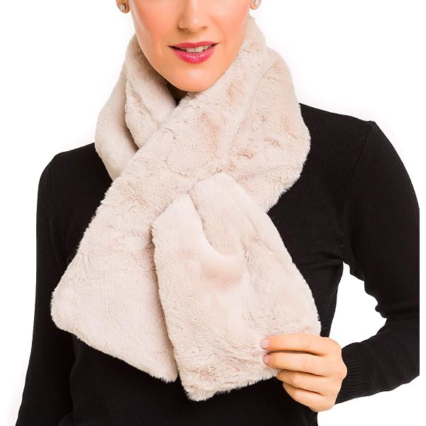 FEIMANYUAN Women's Real Mink Fur Scarf - Handmade Winter Wrap, Black/Brown Options