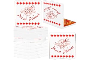 JolliKids 48 Pack Planet Pizza Boxes Pizza Boxes 3.5 Inch Mini Pizza Boxes Story Party Birthday Decorations Pizza Takeout Boxes for Pizza Cake Cookies Food