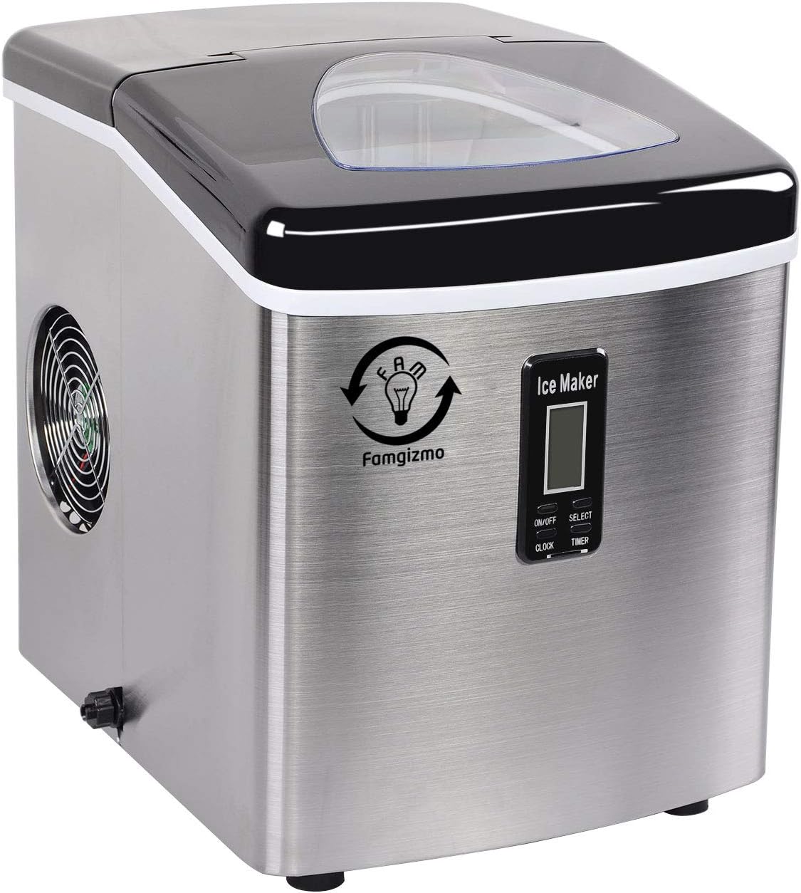 fam famgizmo Ice Cube Maker Machine Produces 9 Ice Cubes in Under 615 Mins,15kg per Day,S/M/L