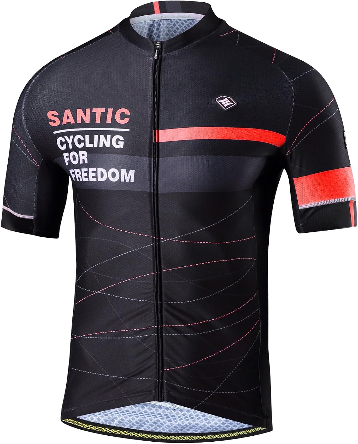 Santic Cycling Jerseys Men's Short Sleeve Bike Shirts Full Zip Bicycle Jacket with Pockets : Clothing