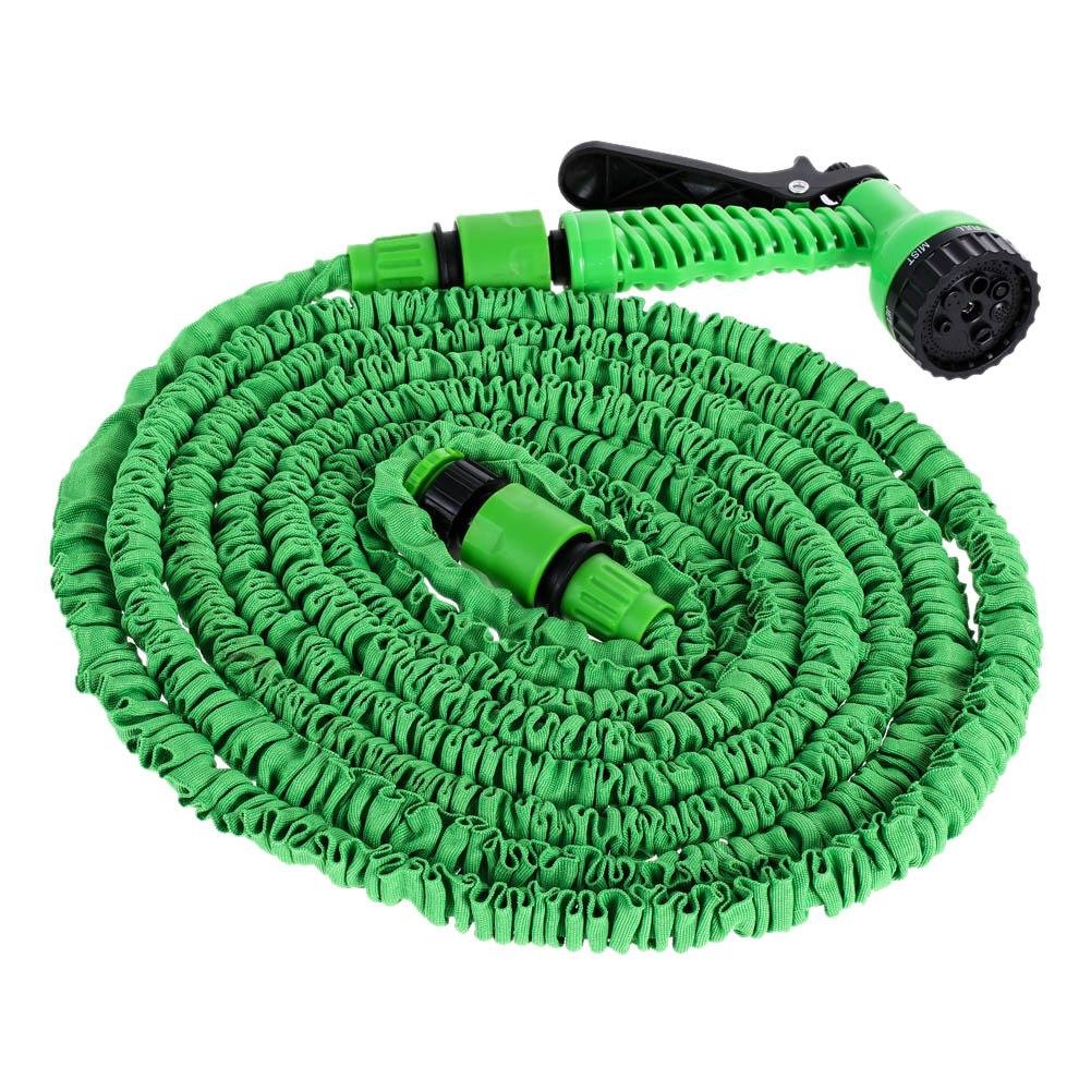 MAWANS Garden Expanding Flexible Magic Lightweight Hose Pipes Reel with 7 Sprayer Gun for Washing Car/Watering Flower/s Vegetables/Cleaning Windows/Floor (Green) (50FT)
