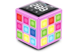 Niufunmal Rechargeable Game Cube, 15-in-1 Fun Brain Memory & Speed Games for Kids, Christmas Birthday Gifts for Boys Girls Ages 6-12+ Years Old, Cool Toys for Kids Teens with Score Screen (Pink)