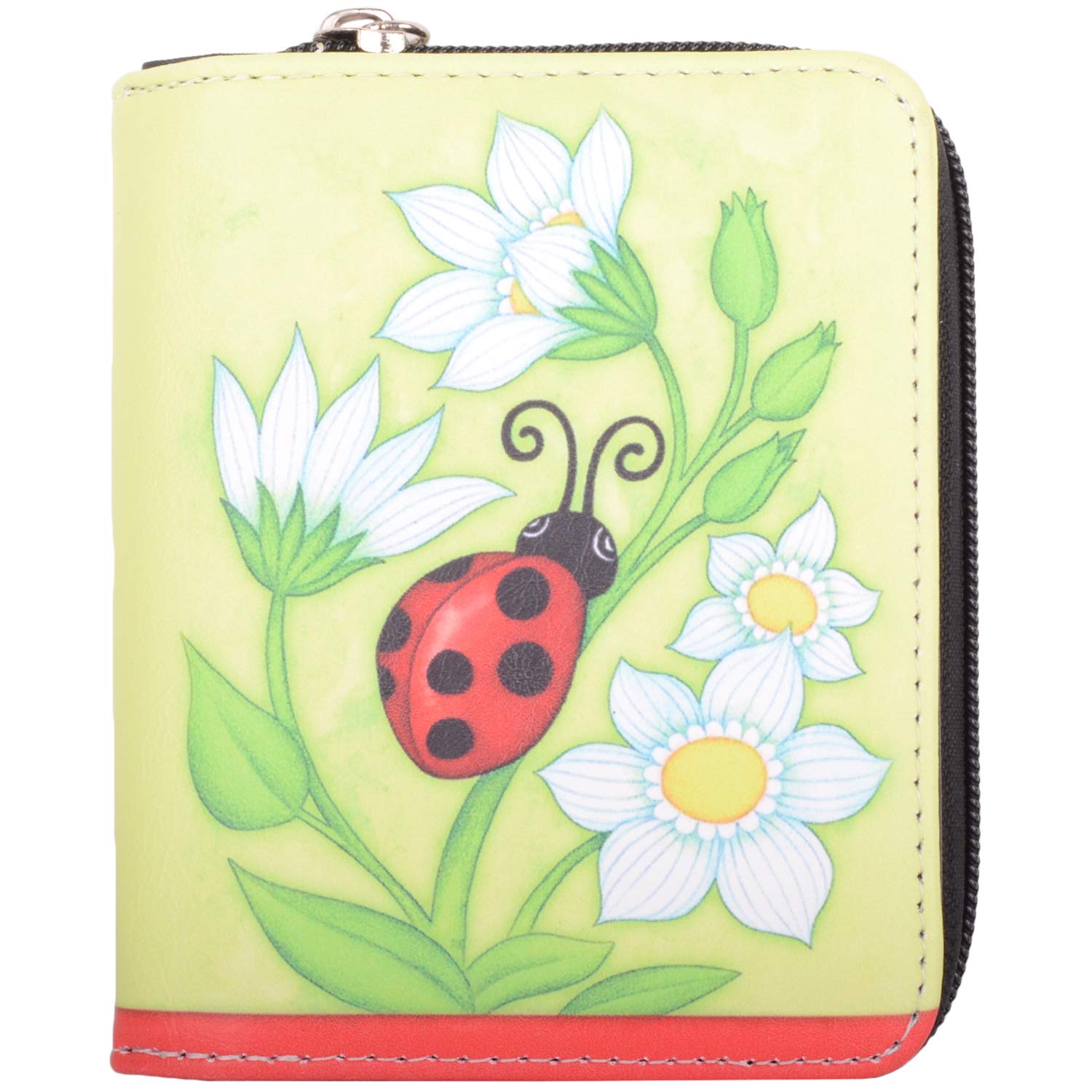 Valita Womens Small Faux Leather RFID Protected Money Credit Card Animal Purse - Ladybird