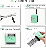 Miseyo Wide Identity Theft Protection Roller Stamp Set Mint Green 3 Refills view 3