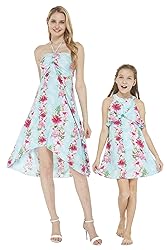 Matching Hawaiian Luau Mother Daughter Halter Dress