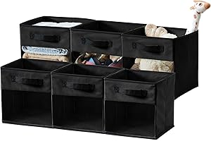 DECOMOMO Fabric Cube Storage Bin – Storage Bins with Clear Window, Toy Storage for Kids, Closet Organizers and Storage for Cl