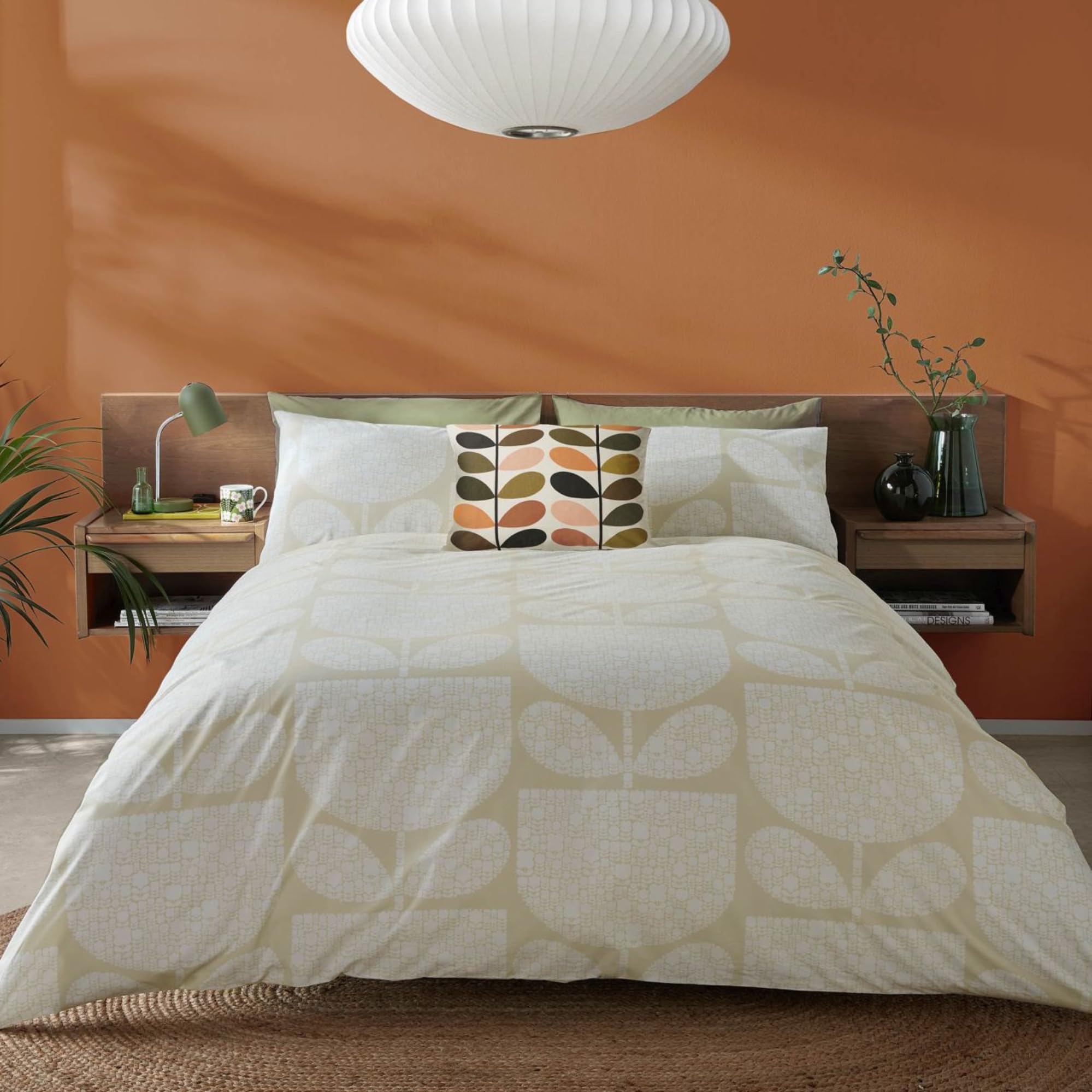 Orla Kiely Block Garden Cream BeddingBedding: Duvet Cover & 1 Pillowcase Set, Single 137x200cm