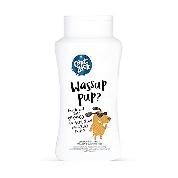 Captain Zack - Wassup Pup?, Sulphate Free Shampoo for Puppies, Sensitive Dogs or Dogs with Delicate & Dry Skin Paraben and Cruelty Free 200 ml