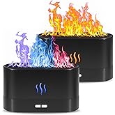 2 Pack Essential Oil Diffuser,Colorful Flame Air Aroma Diffuser Humidifier,Upgraded 7 Flame Colors Noiseless Essential Oil Diffuser for Home,Office,Yoga with Auto-Off Protection(180mL,Black)