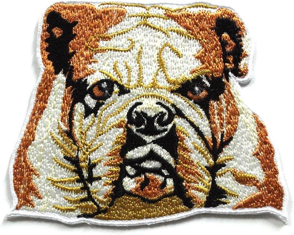 8.5 X 7 Cm Bulldog Patch Embroidered Iron-on Dog Applique English Canine Souvenir