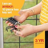 Amtech I8750C Hex Key Set 10 Assorted Anti-Rust mm Sizes on Keyring view 2