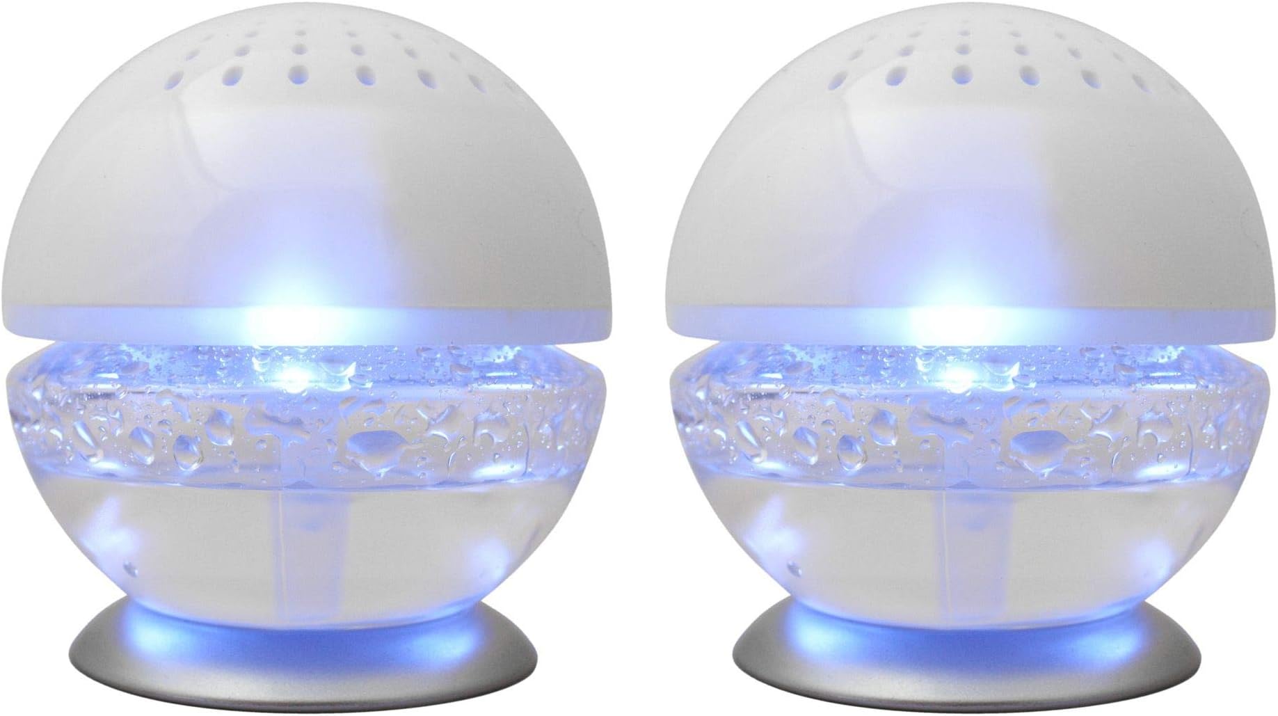 2 Units EcoGecko Little Squirt Glowing Water, Air Revitalizer, Air Freshener, Room Aromatizer, Aroma and Essential Oil Diffuser with 10ML Lavender Oil, White