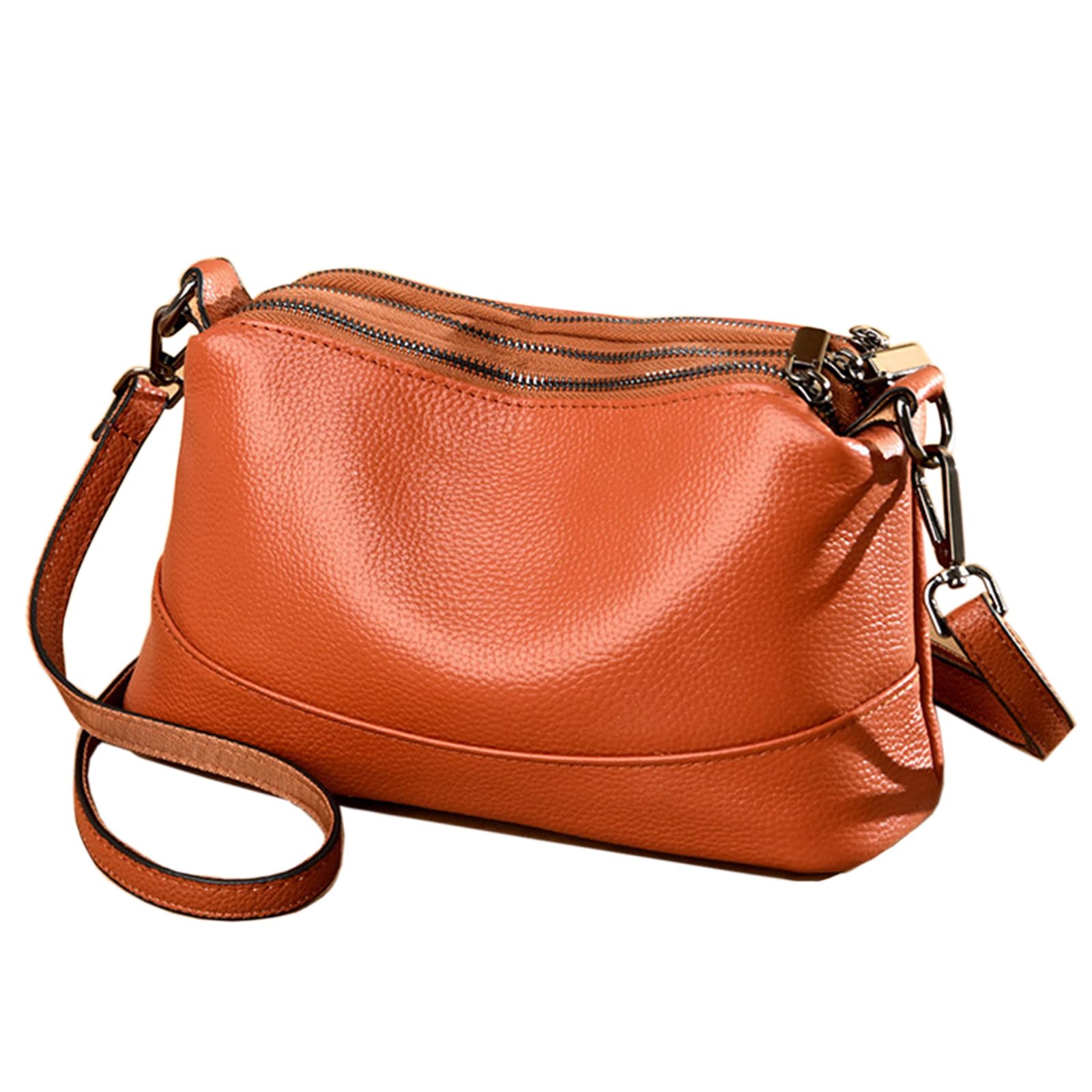 Genuine Leather Crossbody Purse For Women - Small Shoulder Handbag, Multiple Compartments, Adjustable Strap