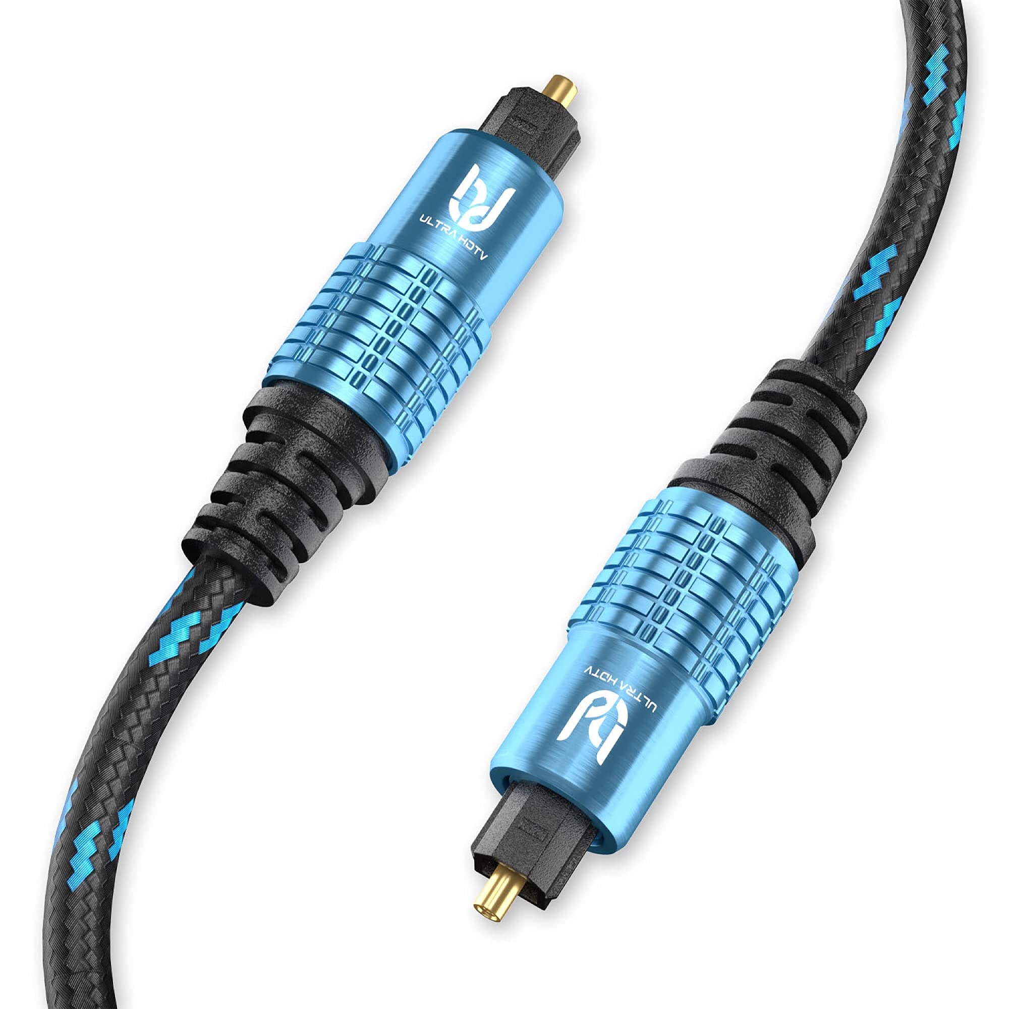 Ultra HDTV premium audio cable, 3.5 mm aux to 3.5 mm aux audio cable with metal adapters