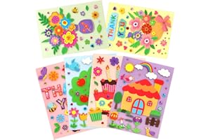 Treasure Cove Card Making Kits for Kids Handmade DIY Greeting Card Kits Thank You Cards Art Crafts with Envelopes Stickers for Girls Boys Birthday Thanksgiving Party Supplies 12 Pcs