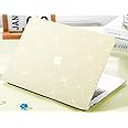KEROM Bling Glitter Case for MacBook Pro 13 inch 2024-2016 M2 M1 A2338 A2289 A2251 A2159 A1989 A1706 A1708, Luxury Bedazzled Shiny Sparkle Glitter PU Leather Hard Shell Case & Keyboard Cover, Yellow