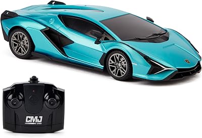 CMJ RC Cars 1:24 Lamborghini Sián FKP 37 Licensed Blue Remote Control Car