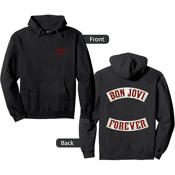 Amazon.com: Official Bon Jovi Forever Back Print Pullover Hoodie