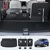 Cargo Liners & 3rd Row Backrest Mat for 2024 2025 2026 Gmc Acadia 6/7 Seats, All Weather TPE Protector Accessories, Trunk Mats and 3rd Row Seat Back Covers
