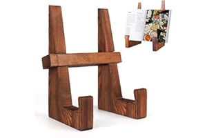 FYHJTRT 8 Inch Wooden Plate Display Stand, Adjustable Tabletop Easel, Decorative Holder for Plates, Pictures, Books