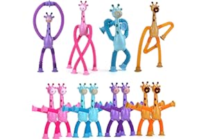 SOULLIFE 12Pack Telescopic Suction Cup Giraffe Toy, Pop Tubes Toddler Travel Toys, Educational Fidget Toys for Anxiety Kids for 3 4 5 6 7 8 9 Year Old Boys Girls