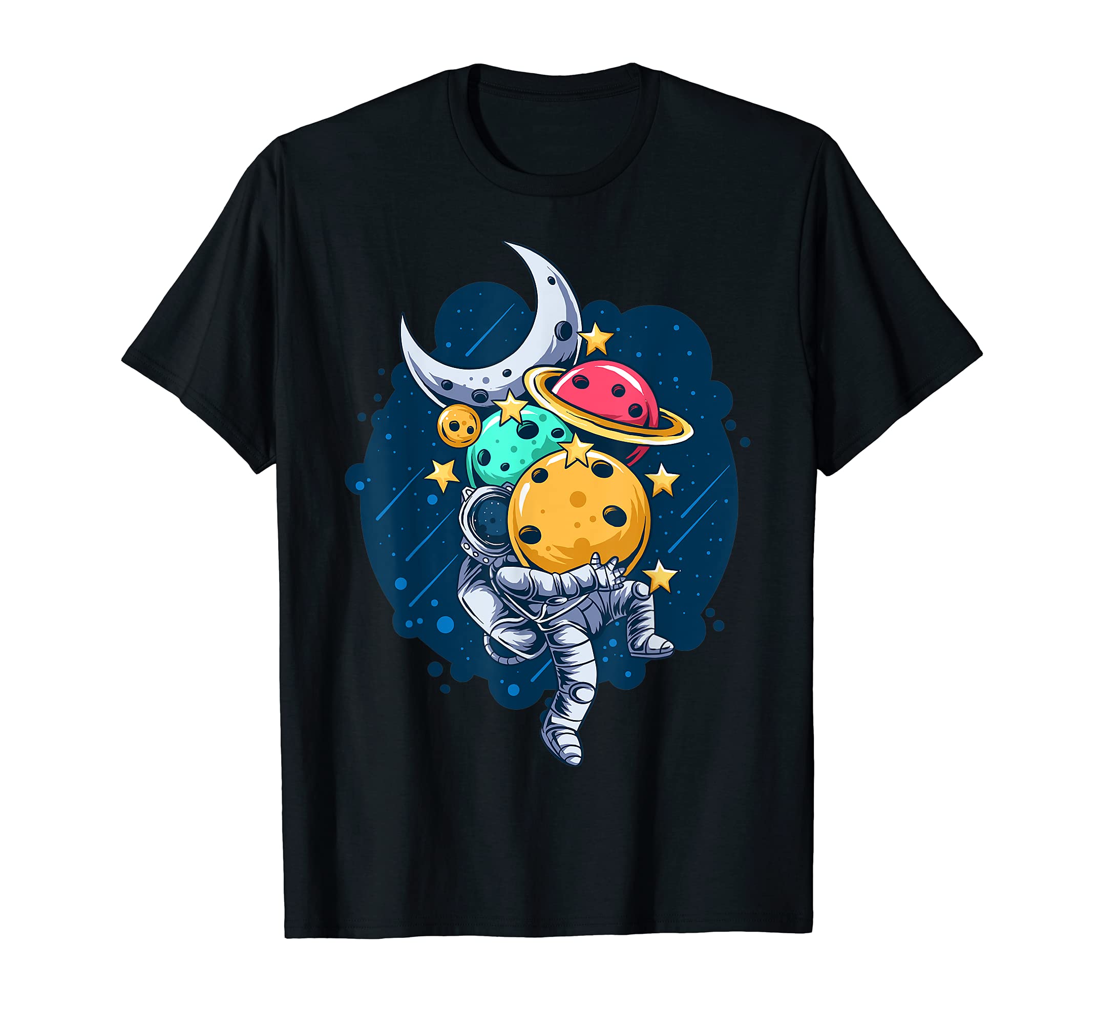 Space Astronaut Holding Planets T-Shirt