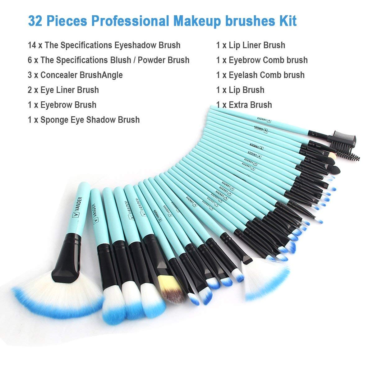 Detail Feedback Questions About Professional Vander 32 Pcs Makeup