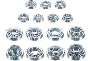 uxcell 240Pcs Self-Clinching Nuts, M2 M2.5 M3 M4 M5 Zinc-Plated Carbon Steel Pressure Rivet Nuts Hardware Fastener for Constr
