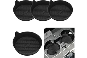 iolory 4PCS Car Cup Holder Coaster,Car Silicone Insulation Coasters,Automotive Cup Holder Insert Coasters,Silicone Anti-Slip 