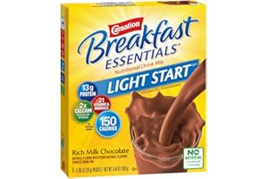 Carnation Breakfast Essentials Light Start Powder Drink Mix, Rich Milk Chocolate, 8 Packets