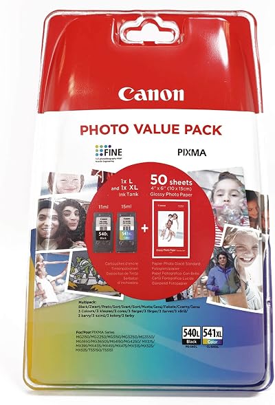 Canon PG-540L CL-541XL Ink Pack with 50 Photo Paper 10x15 Secure Blister