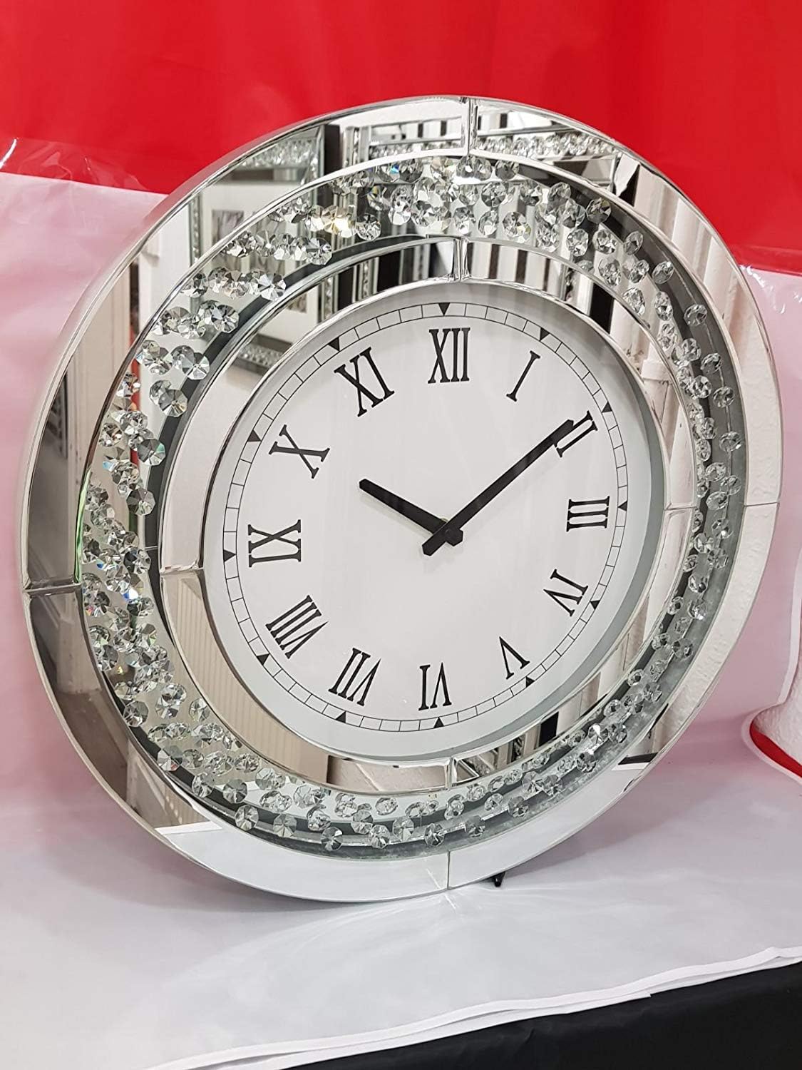 Teardrop Mirrored Round Wall Clock 50cm FREE DELIVERY AVAILABLE! Home
