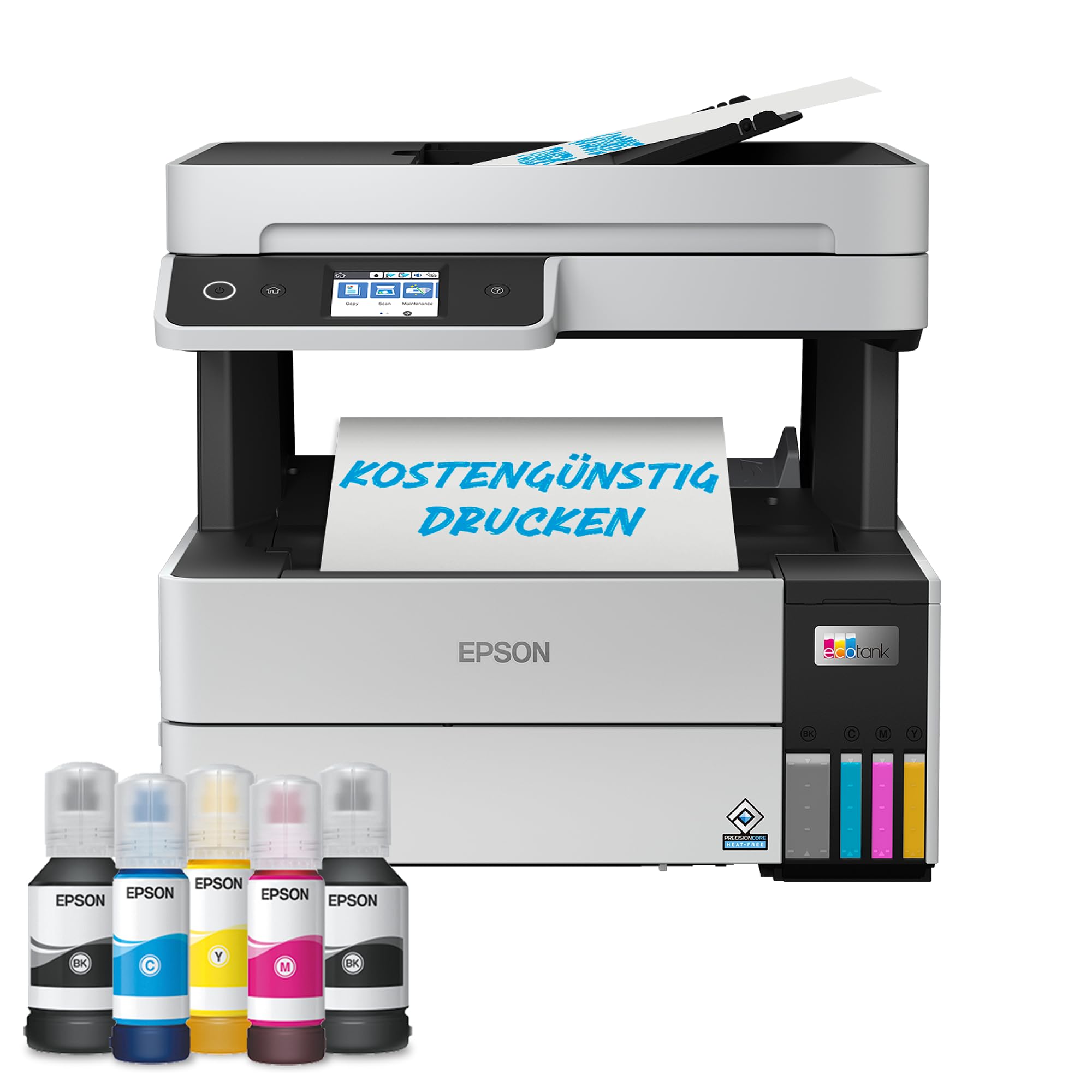 Epson EcoTank ET-5150 Tintentankdrucker | für kleine Büros & Unternehmen | WLAN & Ethernet | A4 | Drucken, Kopieren, Scannen | Duplexdruck | 6.1 cm Touchscreen | 35 Seiten Dokumenteneinzug
