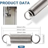 VooGenzek 10 x 1.5mm x 12mm x 47mm Stainless Steel Extension Spring with Dual view 2