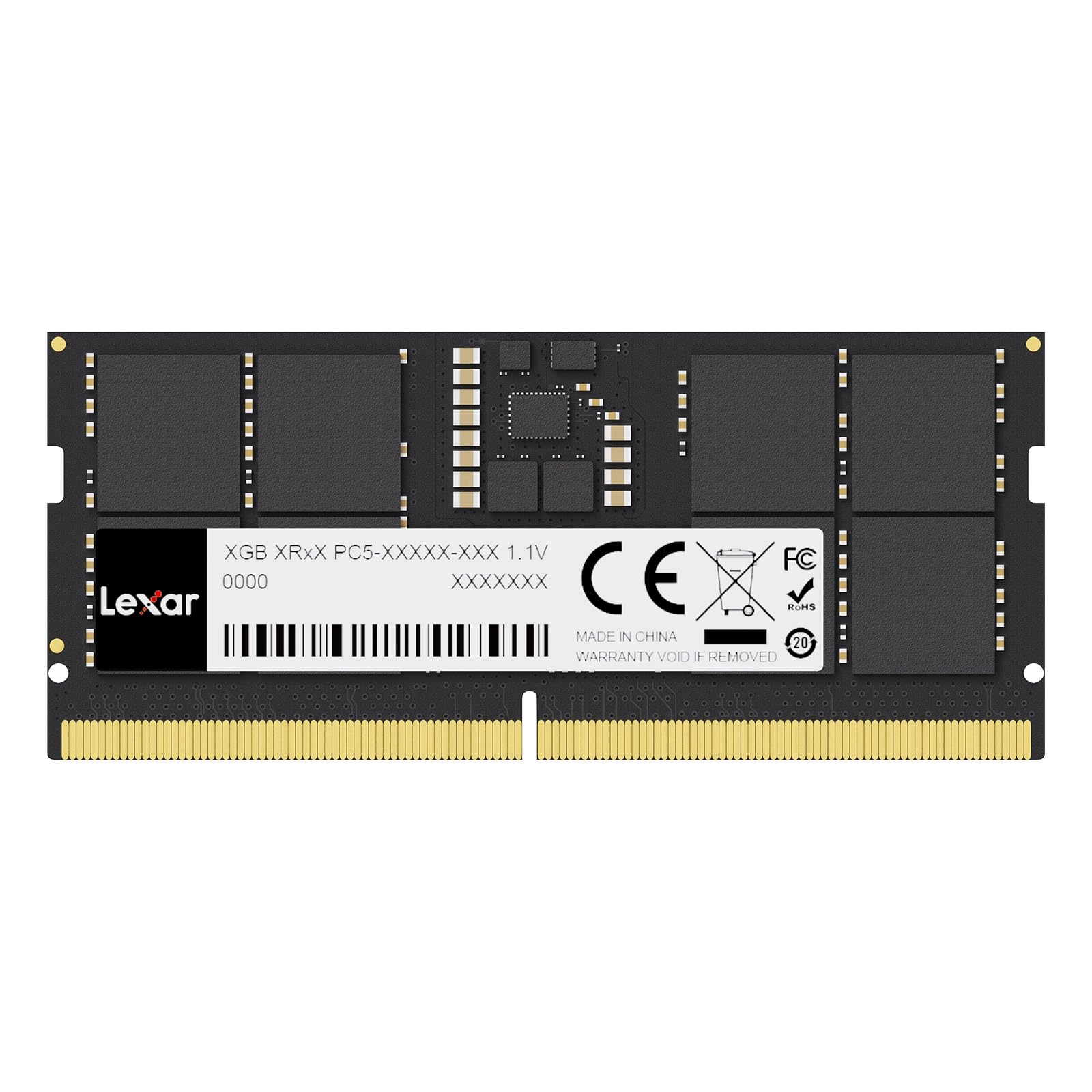 Lexar SODIMM 16GB DDR5 RAM 5600 MHz, 262-Pin DDR5 SODIMM Laptop RAM, Hochleistungs SO-DIMM Arbeitsspeicher für Laptop-Speicher/All-in-One Intel NUC Mini-PC, 1,1 V, CL46-45-45-90 (LD5S16G56C46ST-BGS)