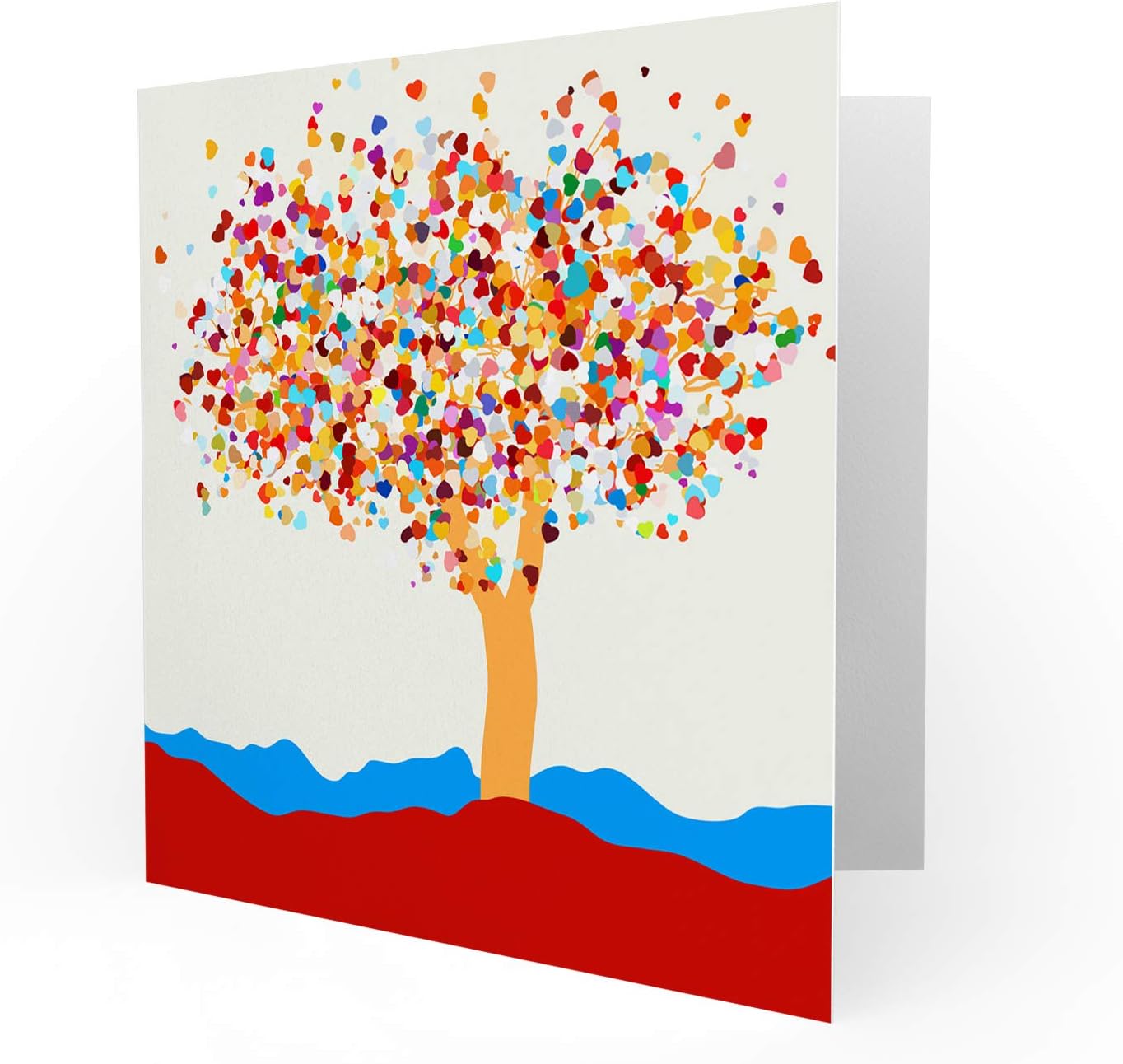 Wee Blue Coo Love Heart Leaves On Tree - Valentines/Occasion Card, Multicolor with prominent green, 15 x 15 cm - Image 3