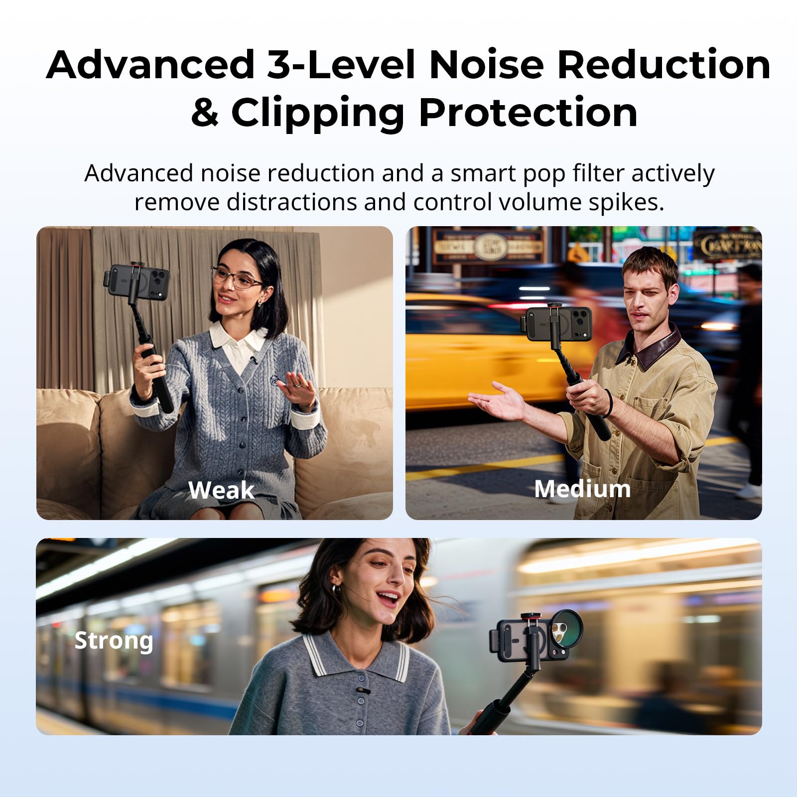 SMALLRIG S70-C2 Drahtloses Mikrofon (2 Sender + 1 Empfänger + Ladeschale) mit USB-C-Adapter für Smartphones/Tablets/Action-Kameras, 48kHz/24bit, 48 Std. Nutzung, Unsichtbares, Vlog geeignet - 5717 8