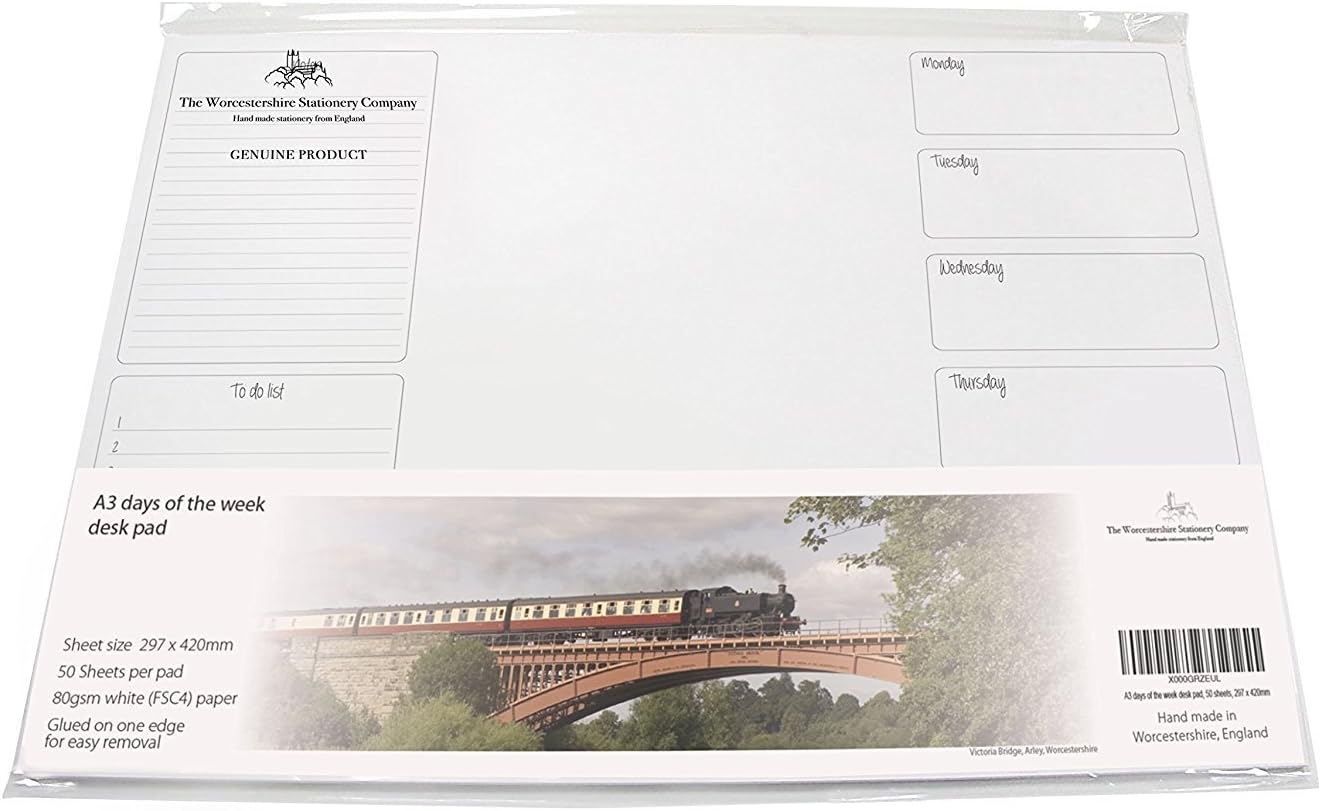 11.69 x 16.53, (A3) Desk pad Jotter with Daily Planner, Days of The Week and Notes: Home & Kitchen