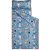 Wake In Cloud - Toddler Nap Mat with Pillow and Blanket, 100% Cotton Fabric, for Kids Boys Girls in Daycare Kindergarten Preschool, Roll Up Sleeping Bag, Blue Sea World, Standard