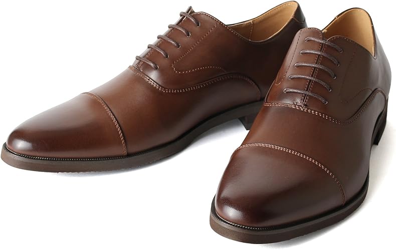 Amazon ミッドランド フットウェアズ 内羽根 ストレートチップ 紳士靴 靴 メンズ 軽量 ビジネス 革靴 メンズシューズ シューズ ビジネスシューズ 001 25 5cm ミドルブラウン Midland Footwears ミッドランド フットウェアズ ビジネスシューズ