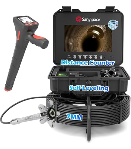 10inch 50M Sewer Drain Pipe Inspection Camera with 512HZ Transmitter 1080P DVR