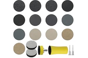 331 Pieces 1 Inch Sanding Discs, SIJDIEE Wet Dry Sandpaper with Backing Pad and Soft Foam Buffering Pad, 60 to 10000 Grits Hook and Loop Drill Sanding Attachment for Wood Metal Automotive Headlight