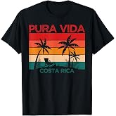 Pura Vida Costa Rica | Tropical Beach Sunset Palms T-Shirt