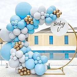Awenztech Light Blue Balloons 12 inch, Pastel Blue