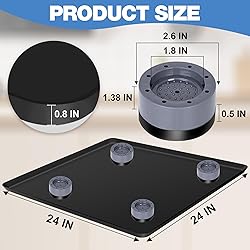 ToLanbbt Mini Fridge Silicone Mat with 4 Base