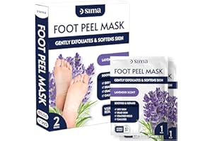 Sima Brand Foot Peel Mask - Exfoliating & Callus Remover with Lavender Scent - Removes Dead Skin & Cracked Heels for Baby Soft Feet - Natural Exfoliator for Men and Women | Lavender 2 pair - pack of 1