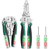 Homentry 16-in-1 Foldable Wire Stripper with 12&ndash;250V Electrical Plier Tester, Crimper and Screw Cutter, Multi-Function Electrician Tools for Wire Cutting, Stripping, Home Wiring and DIY Projects